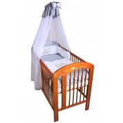 7-dielne posteľné obliečky New Baby, Bunnies 120x90cm/sivé